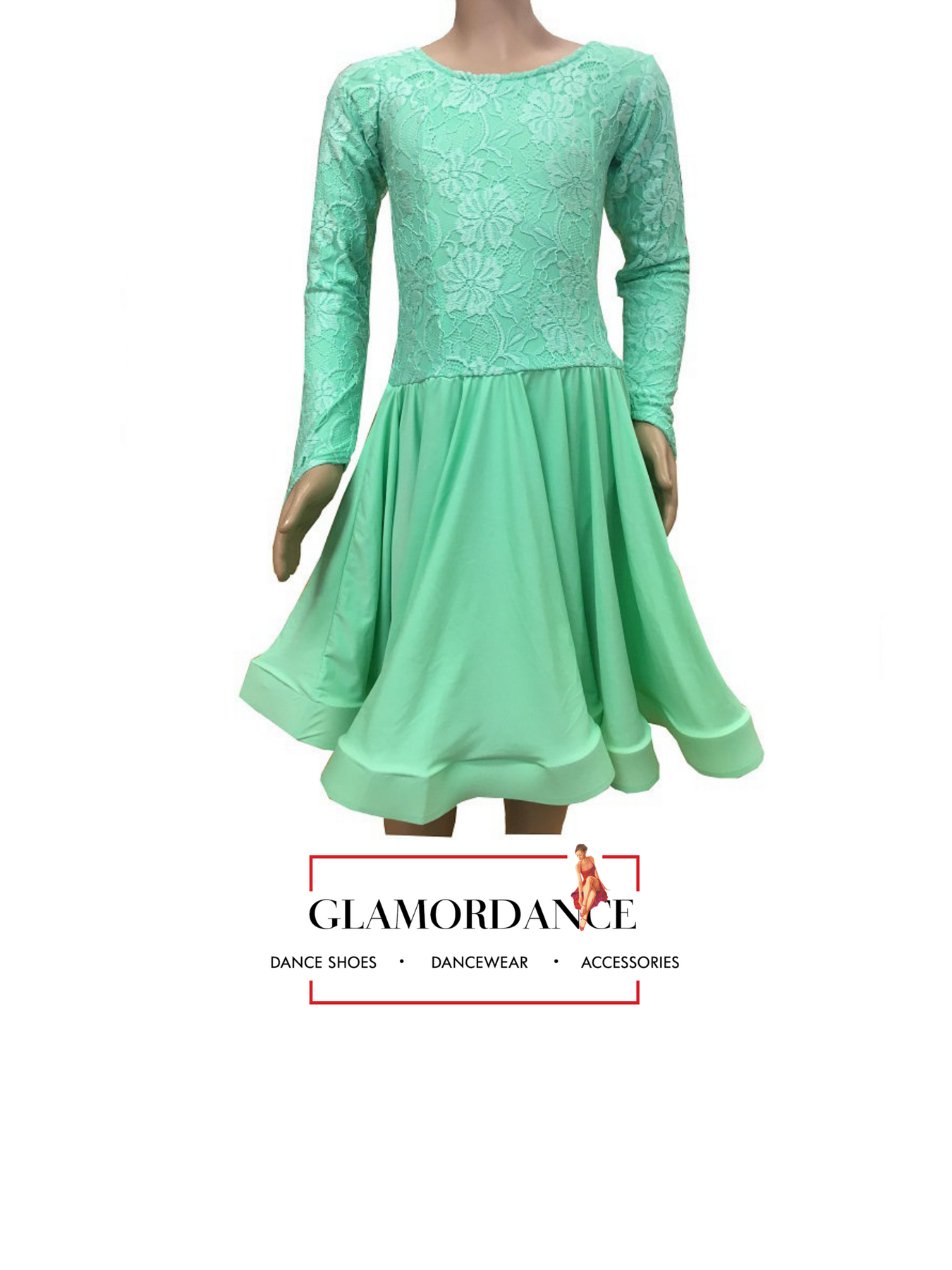 Juvenile Ballroom Dance Dress - Tabitha Mint GlamorDance Juvenile Ballroom Dance Dress - Tabitha Mint GlamorDance
